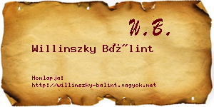 Willinszky Bálint névjegykártya